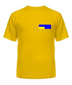 Чоловіча футболка Прапор України та Євросоюзу Варіант №1