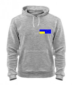 Толстовка-худи Флаг Украины и Евросоюза Вариант №1