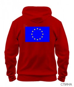 Толстовка-худи Флаг Евросоюза Вариант №3 (спина)