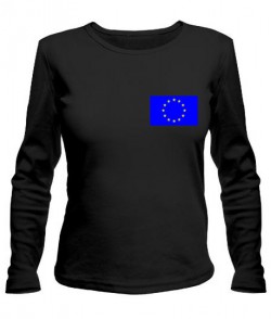 Жіночий лонгслів Прапор Євросоюзу Варіант №1