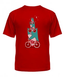 Чоловіча футболка Сова на велосипеді
