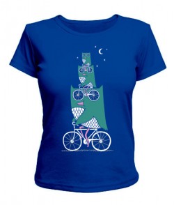 Жіноча футболка Сова на велосипеді