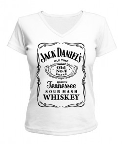 Женская футболка с V-образным вырезом Jack Daniels old time