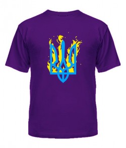 Чоловіча футболка (фіолетова S) Герб України Варіант №16