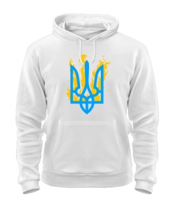 Толстовка-худі (Білий L) Герб України Варіант №16
