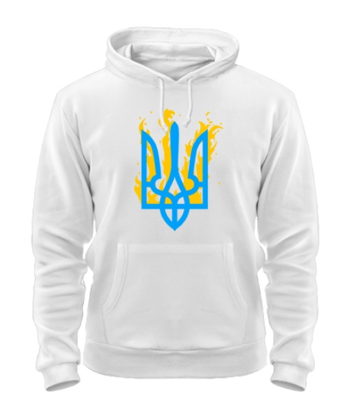Толстовка-худі (Білий L) Герб України Варіант №16