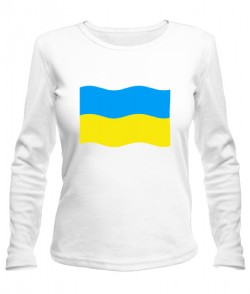 Жіночий лонгслів Прапор України – хвиля