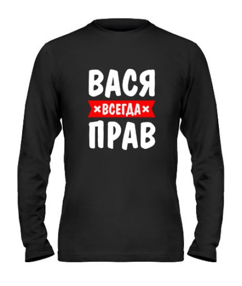 Чоловічий лонгслів Вася завжди правий