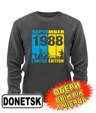 Світшот преміум (сірий графіт) Donetsk UA LIMITED EDITION [обери свій місяць і рік]