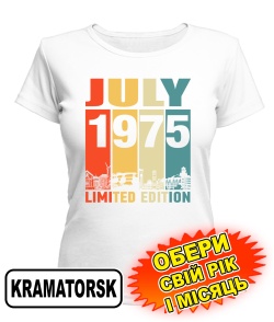 Жіноча Футболка (біла) KRAMATORSK LIMITED EDITION [обери свій місяць і рік]