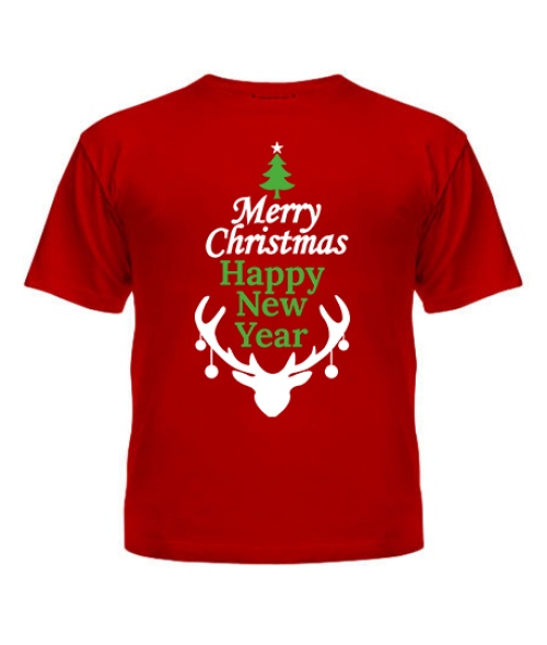Дитяча футболка Новий Рік, Різдво-олень