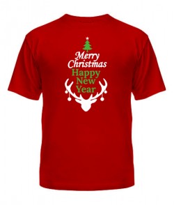 Чоловіча футболка Новий Рік, Різдво-олень