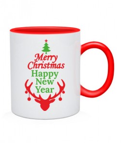 Чашка Новый Год, Рождество-олень