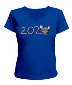Женская футболка с V-образным вырезом Крыса 2020