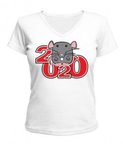 Жіноча футболка з V-подібним вирізом 2020 Щур