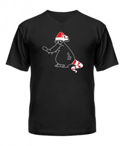 Чоловіча футболка з V-подібним вирізом Різдвяний Щур