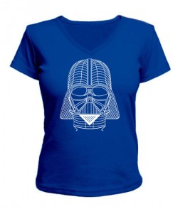 Женская футболка с V-образным вырезом Дарт Вейдер Шлем