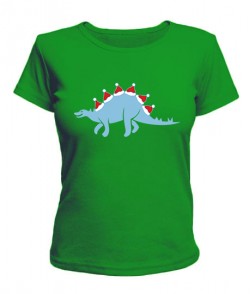 Женская футболка Новогодний динозавр