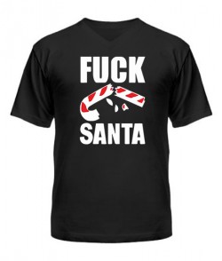 Чоловіча футболка з V-подібним вирізом Fuck Santa