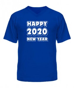 Чоловіча футболка з V-подібним вирізом HAPPY NEW YEAR 2020