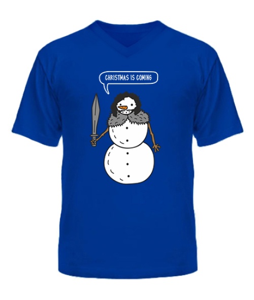 Чоловіча футболка з V-подібним вирізом Різдво близько