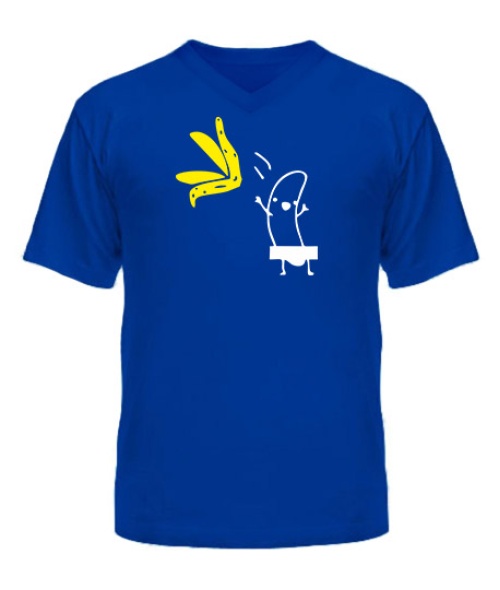 Чоловіча футболка з V-подібним вирізом Banana (Банан)