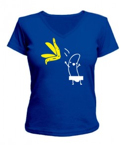 Женская футболка с V-образным вырезом Banana (Банан)
