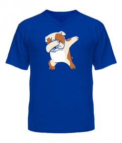 Чоловіча футболка з V-подібним вирізом Bulldog (бульдог)