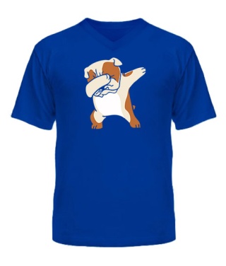 Чоловіча футболка з V-подібним вирізом Bulldog (бульдог)