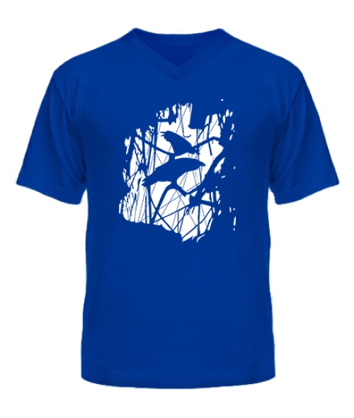 Мужская Футболка с V-образным вырезом Вороны