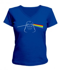 Женская футболка с V-образным вырезом Обратная сторона луны (Star Wars)