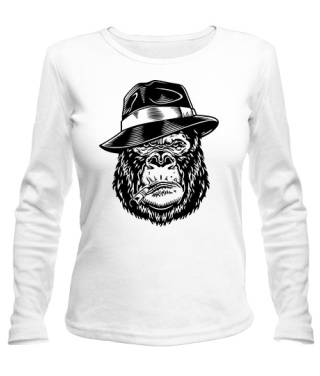 Жіночий лонгслів Горила в капелюсі