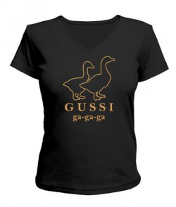 Женская футболка с V-образным вырезом GUSSI