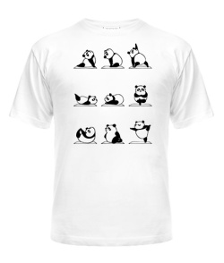 Чоловіча футболка (Білий L) Панда Йога (Panda)