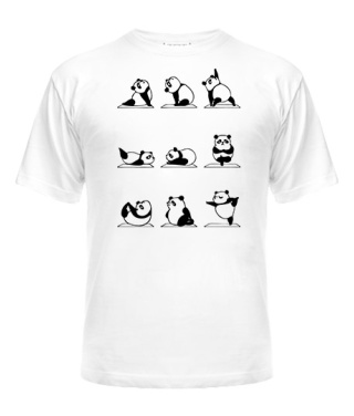 Чоловіча футболка (Білий L) Панда Йога (Panda)