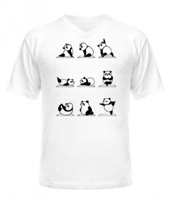 Чоловіча футболка з V-подібним вирізом Панда Йога (Panda)