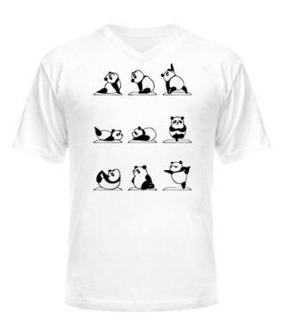 Чоловіча футболка з V-подібним вирізом Панда Йога (Panda)