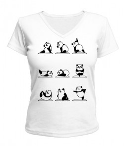 Жіноча футболка з V-подібним вирізом Панда Йога (Panda)