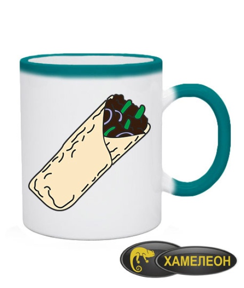 Чашка хамелеон (зелена) Шаурма