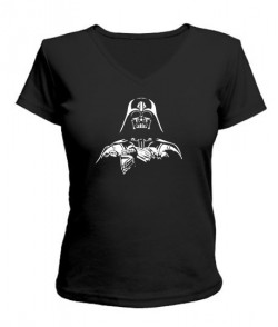Жіноча футболка (чорна S) з V-подібним вирізом (Star Wars) Дарт Вейдер Варіант №6