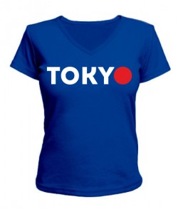Женская футболка с V-образным вырезом Токио