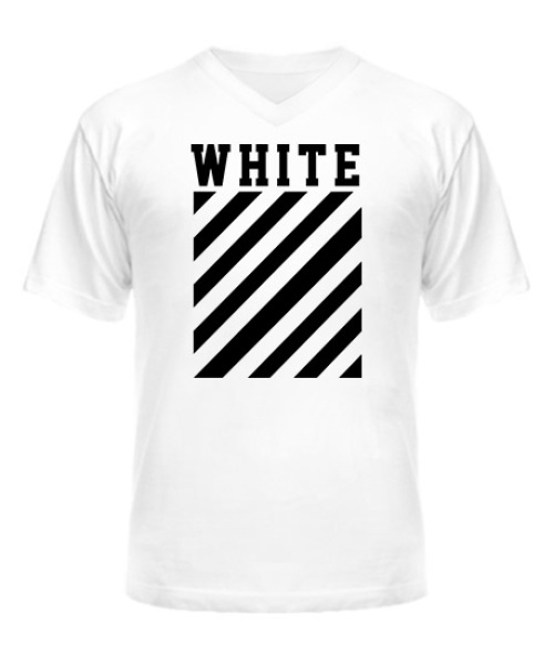 Чоловіча футболка з V-подібним вирізом White