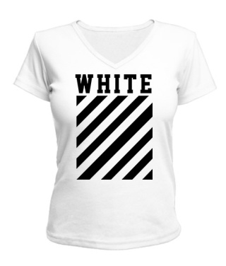 Жіноча футболка з V-подібним вирізом White
