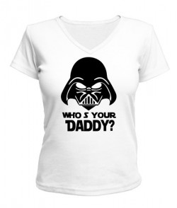 Жіноча футболка з V-подібним вирізом Хто твій Папа (Star Wars)