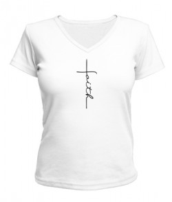 Женская футболка с V-образным вырезом Вера (faith)