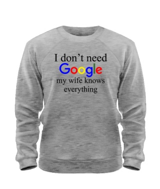 Свитшот I don't need google 2