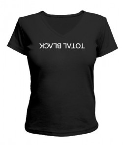 Женская футболка с V-образным вырезом TOTAL BLACK